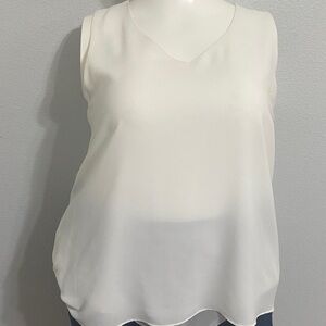 EST 1946 Elegant White Sleeveless Top